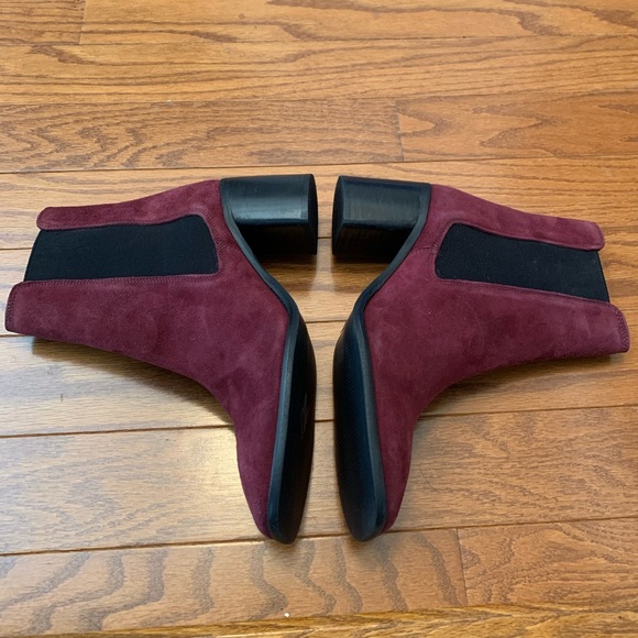 ASOS Burgundy Wine Square Toe Chelsea Boot NWOT - Picture 6 of 13